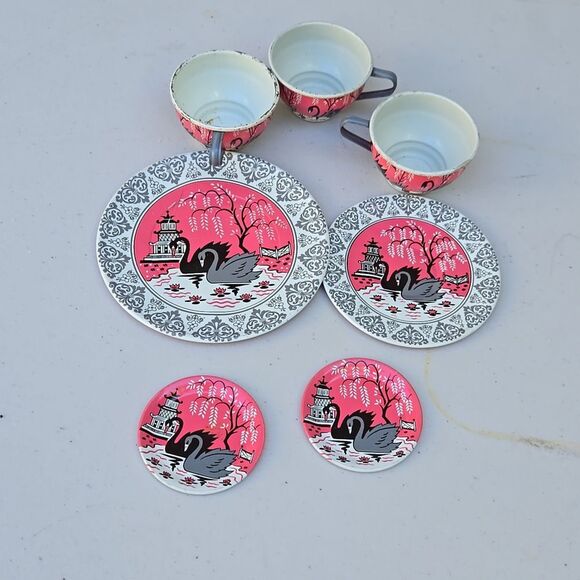 Ohio Art Swan Tea Set VTG - Picture 1 of 17